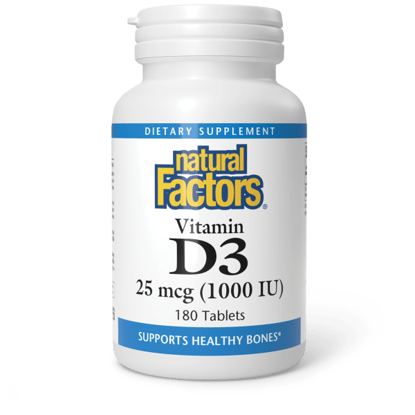 Vitamin D3 25 mcg (1,000 IU) 180 Tablets, image-hi-res