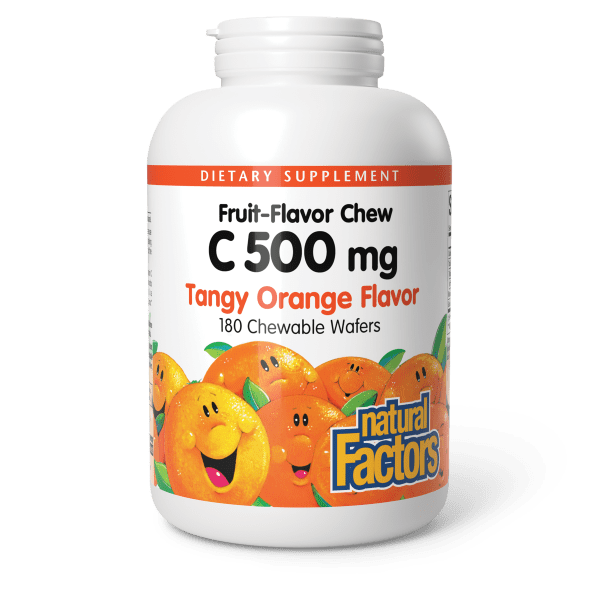 Vitamin C Fruit-Flavor Chew 500 mg 180 Chewable Wafers Tangy Orange, image-hi-res