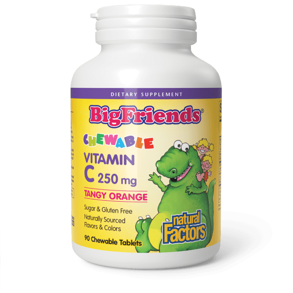 Vitamin C Chewable 250 mg 90 Chewable Tablets Tangy Orange, image-hi-res