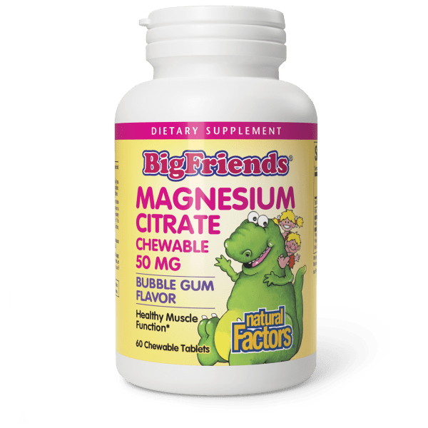 Magnesium Citrate 50 mg 60 Chewable Tablets Bubble Gum, image-hi-res