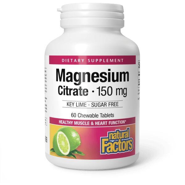 Magnesium Citrate 150 mg 60 Chewable Tablets Key Lime, image-hi-res