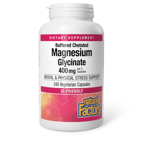 Buffered Chelated Magnesium Glycinate 400 mg 240 Vegetarian Capsules, image-hi-res