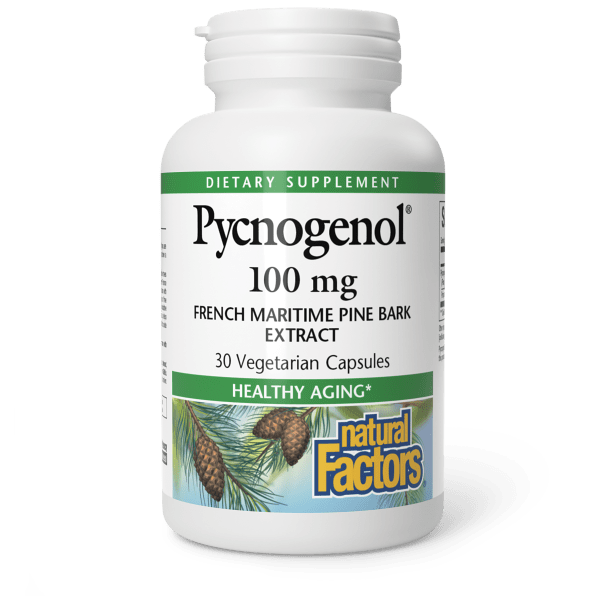 Pycnogenol® Pine Bark 100 mg 30 Vegetarian Capsules, image-hi-res