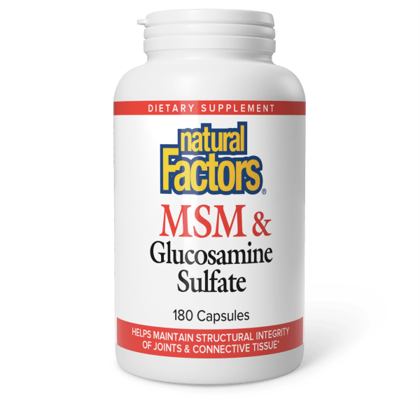 MSM & Glucosamine Sulfate 500 mg & 375 mg 180 Capsules, image-hi-res
