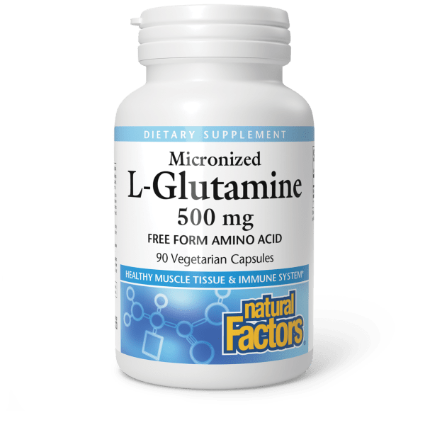 Micronized L-Glutamine 500 mg 90 Vegetarian Capsules, image-hi-res