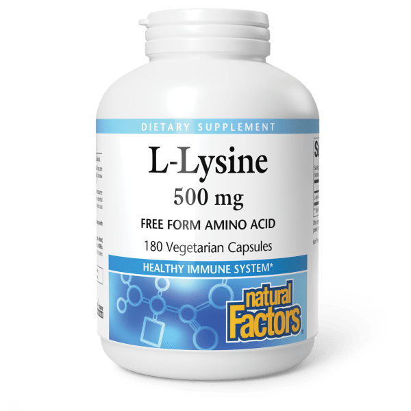 L-Lysine 500 mg 180 Vegetarian Capsules, image-hi-res