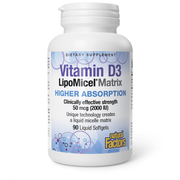Vitamin D3 LipoMicel Matrix 50 mcg 90 Softgels, image-hi-res