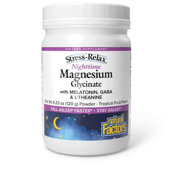 Stress-Relax Nighttime Magnesium Glycinate 4.23 oz Powder Tropical, image-hi-res
