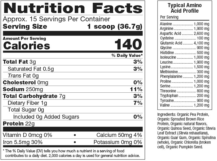 Raw, Organic, 100% Plant-Based Protein