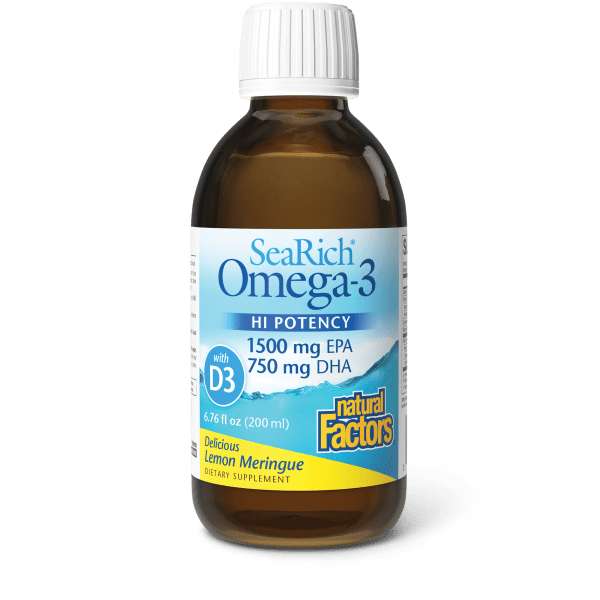 Omega-3 Hi Potency with Vitamin D3 1500 mg EPA / 750 mg DHA w/Vitamin D3 6.76 oz Liquid Lemon Meringue, image-hi-res