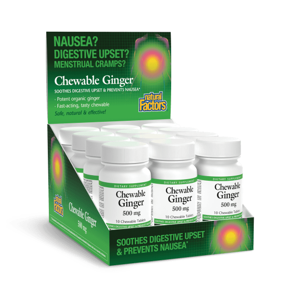 Chewable Ginger 500 mg 12 Chewable Tablets Ginger, image-hi-res