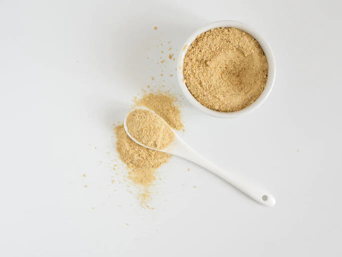 Nutritional inactive yeast top view 