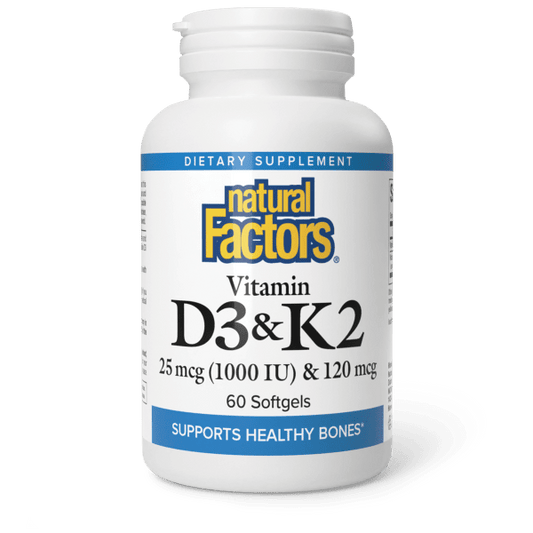 Vitamin D3 & K2  25 mcg (1,000 IU) & 120 mcg  60 Softgels, image-hi-res