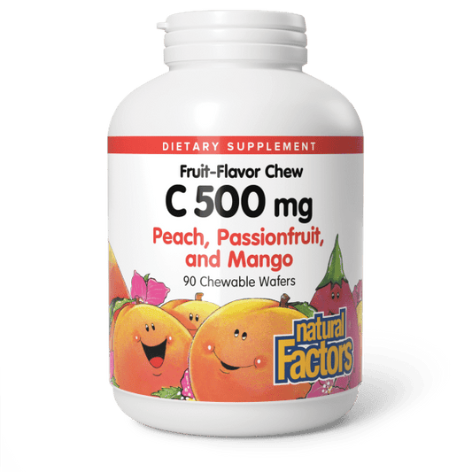 Vitamin C Fruit-Flavor Chew  500 mg  90 Chewable Wafers Peach, Passionfruit & Mango, image-hi-res