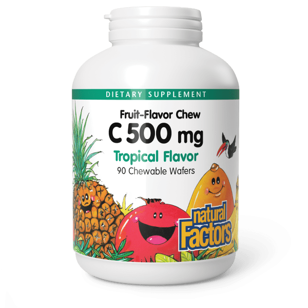 Vitamin C Fruit-Flavor Chew  500 mg  90 Chewable Wafers Tropical, image-hi-res