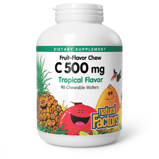 Vitamin C Fruit-Flavor Chew  500 mg  90 Chewable Wafers Tropical, image-hi-res