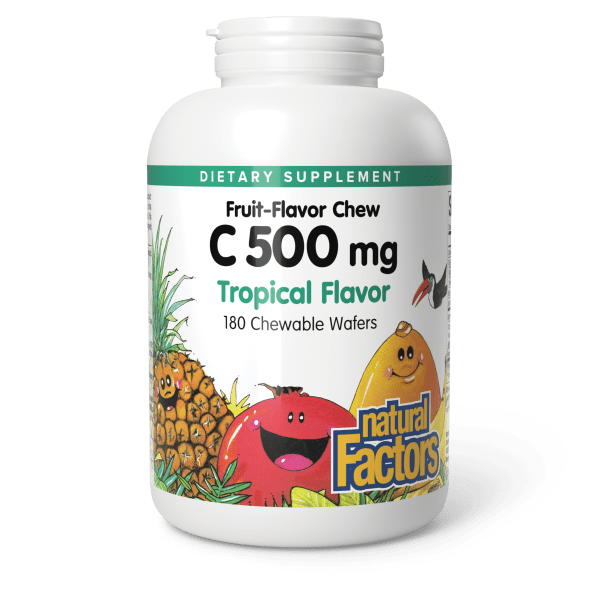 Vitamin C Fruit-Flavor Chew  500 mg  180 Chewable Wafers Tropical, image-hi-res