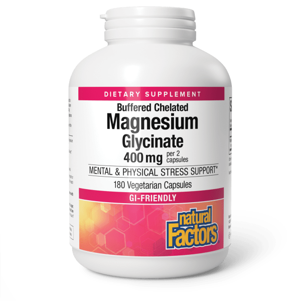 Magnesium Glycinate    400 mg per 2 capsules  180 Vegetarian Capsules, image-hi-res