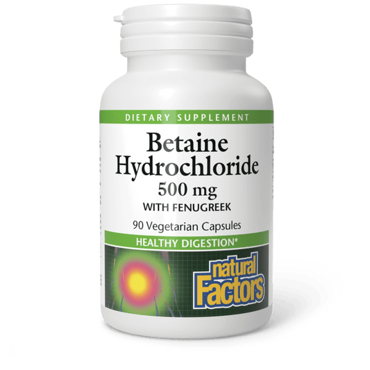 Betaine HCL with Fenugreek  500 mg  90 Vegetarian Capsules, image-hi-res