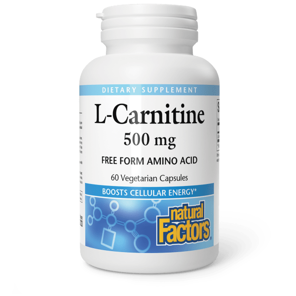 L-Carnitine  500 mg  60 Vegetarian Capsules, image-hi-res
