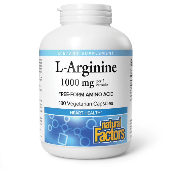 L-Arginine  1000 mg  180 Vegetarian Capsules, image-hi-res