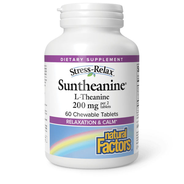 Suntheanine® L-Theanine  200 mg per 2 tablets  60 Chewable Tablets Tropical, image-hi-res
