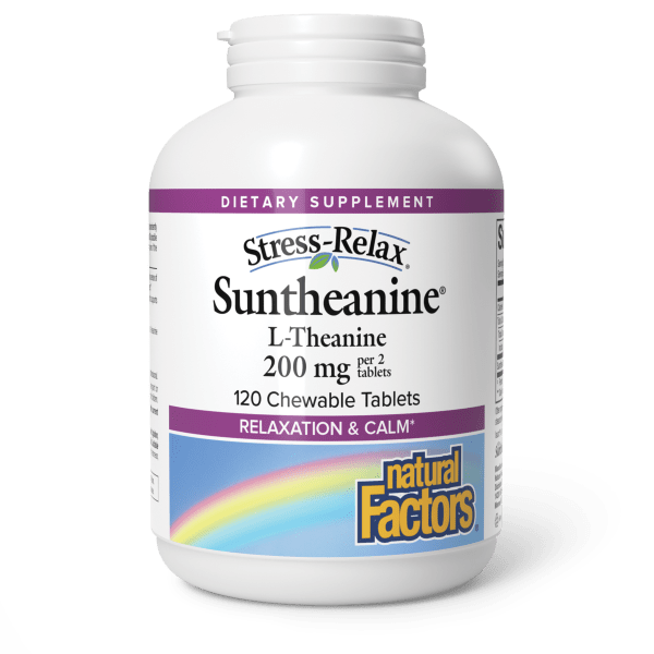 Suntheanine® L-Theanine  200 mg per 2 tablets  120 Chewable Tablets Tropical, image-hi-res