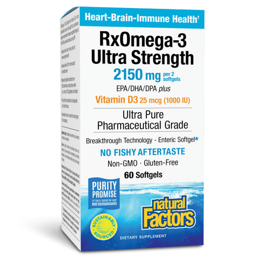 Ultra Strength One-per-Day RxOmega-3 with Vitamin D3 Enteripure®  2150 mg per 2 softgels  60 Enteripure® Softgels, image-hi-res