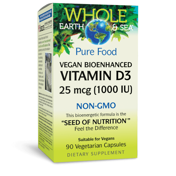 Vegan Bioenhanced Vitamin D3  25 mcg (1,000 IU)  90 Vegetarian Capsules, image-hi-res