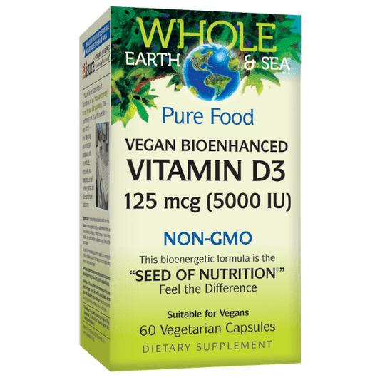 Vegan Bioenhanced Vitamin D3  125 mcg (5,000 IU)  60 Vegetarian Capsules, image-hi-res