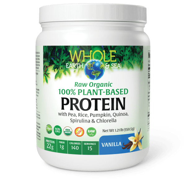 Raw Organic 100% Plant-Based Protein   1.21 lb Vanilla, image-hi-res
