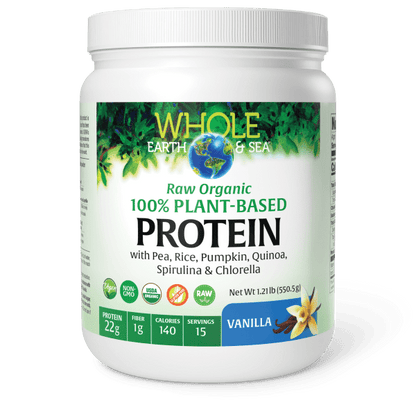 Raw Organic 100% Plant-Based Protein   1.21 lb Vanilla, image-hi-res