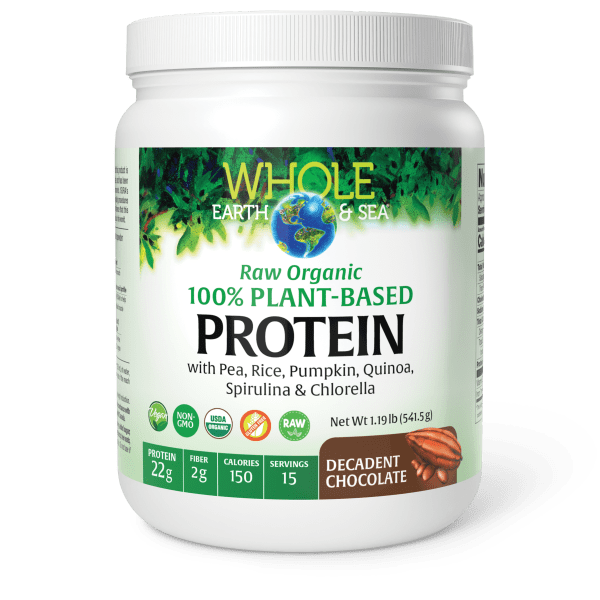 Raw Organic 100% Plant-Based Protein   1.19 lb Chocolate, image-hi-res