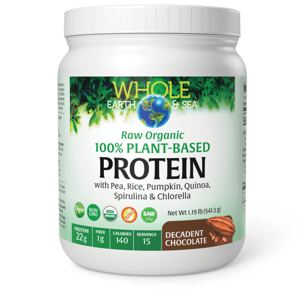 Raw Organic 100% Plant-Based Protein   1.19 lb Chocolate, image-hi-res