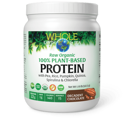 Raw Organic 100% Plant-Based Protein   1.19 lb Chocolate, image-hi-res
