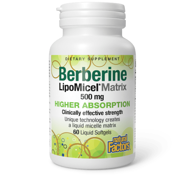 Berberine LipoMicel Matrix  500 mg  60 Softgels, image-hi-res