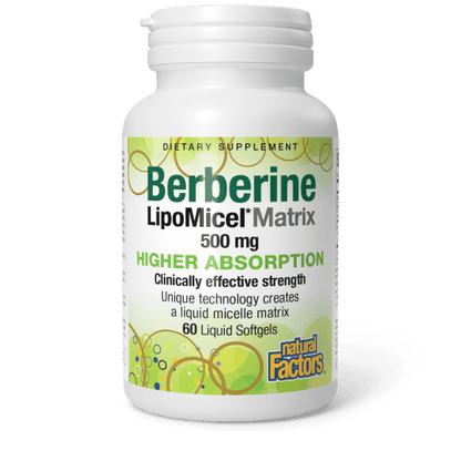 Berberine LipoMicel Matrix  500 mg  60 Softgels, image-hi-res