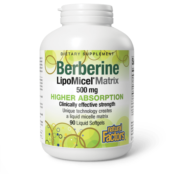 Berberine LipoMicel Matrix  500 mg  90 Softgels, image-hi-res