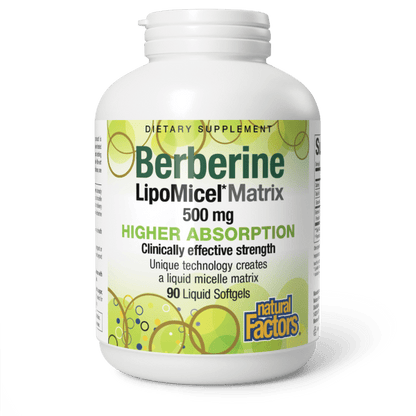 Berberine LipoMicel Matrix  500 mg  90 Softgels, image-hi-res