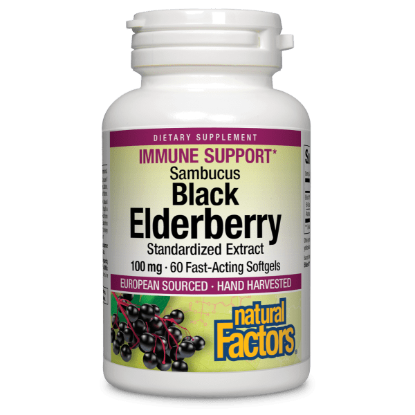 Sambucus Black Elderberry Standardized Extract  100 mg  60 Softgels, image-hi-res