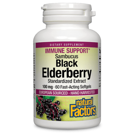 Sambucus Black Elderberry Standardized Extract  100 mg  60 Softgels, image-hi-res