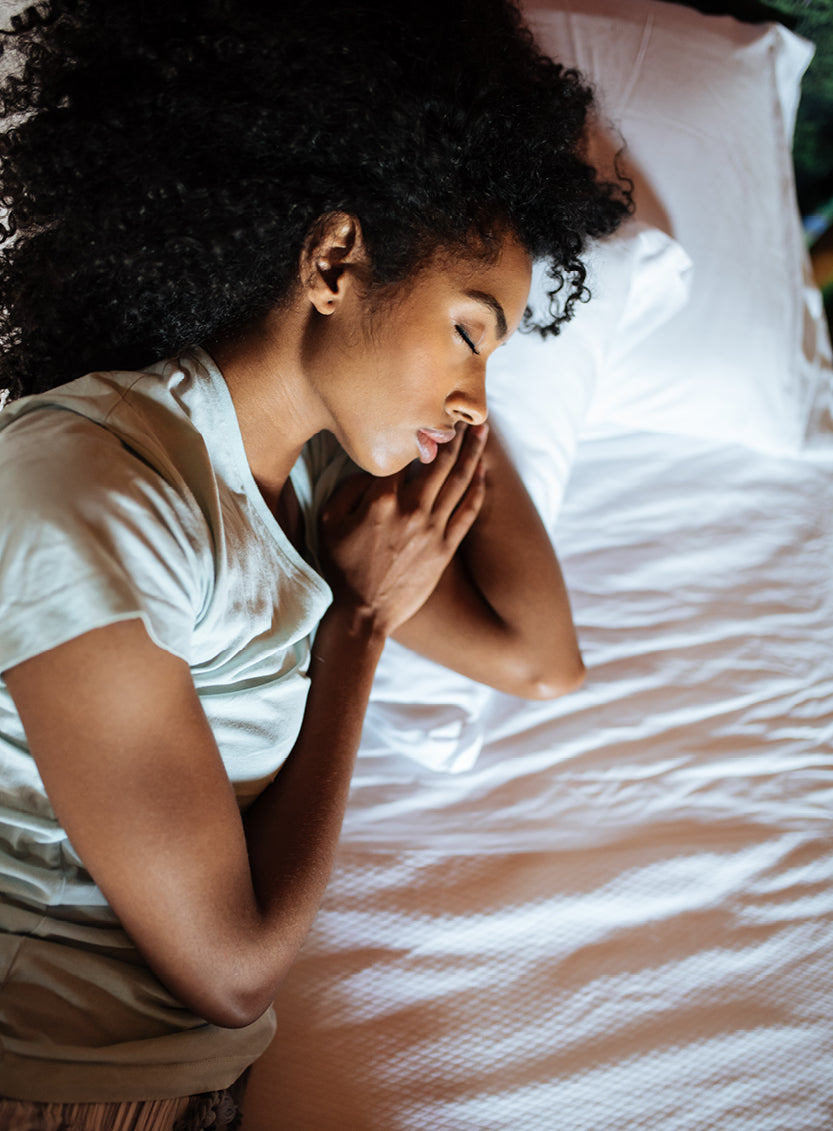 Woman feeling relaxed and sleeping soundly 