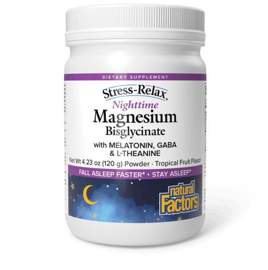 Stress-Relax Nighttime Magnesium Bisglycinate for Natural Factors |variant|hi-res|3528U