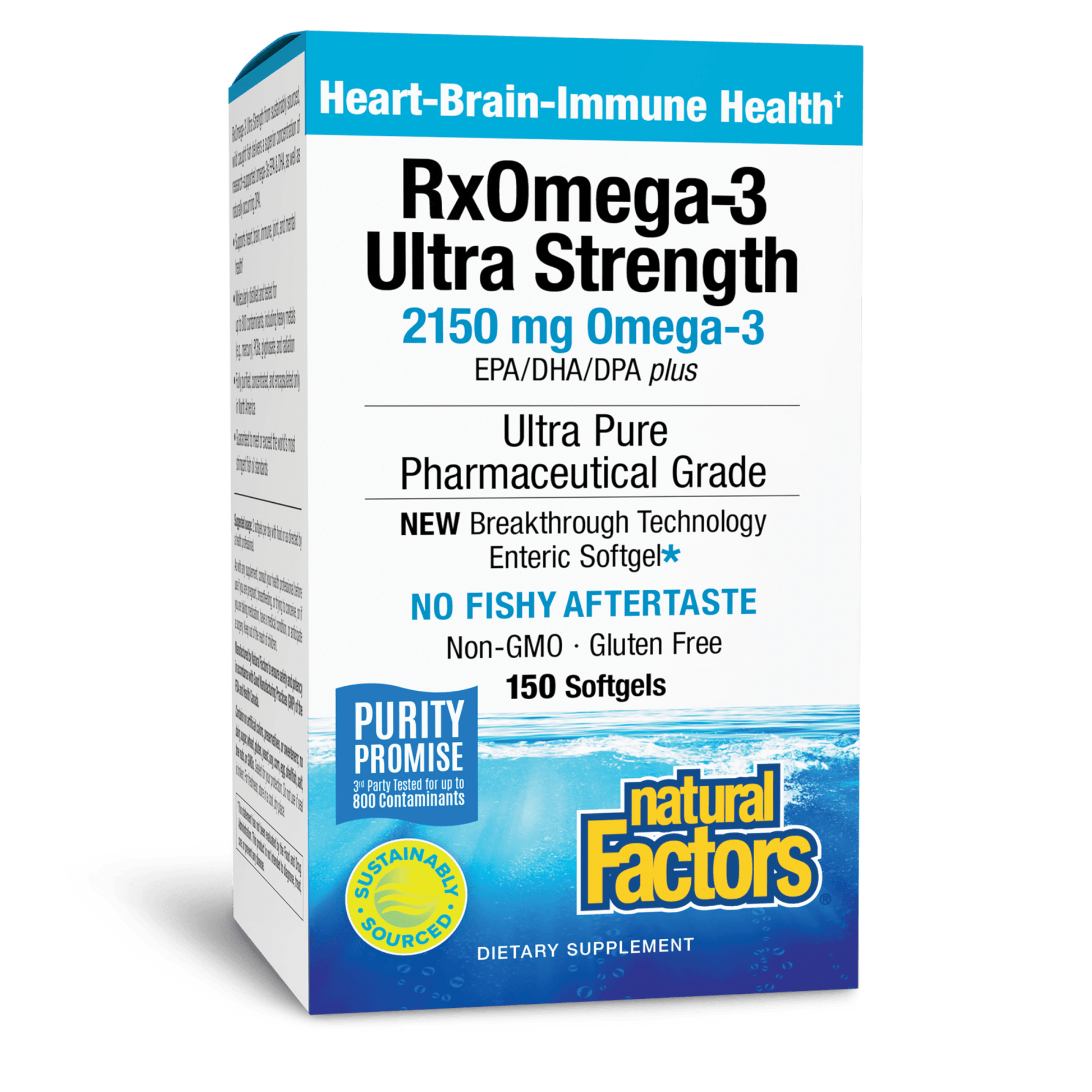 RxOmega-3 Ultra Strength 2,150 mg EPA/DHA/DPA Enteripure® for Natural Factors |variant|hi-res|35493U