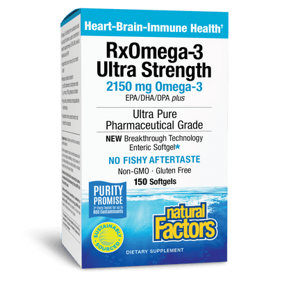 RxOmega-3 Ultra Strength 2,150 mg EPA/DHA/DPA Enteripure® for Natural Factors |variant|hi-res|35493U