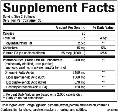 Ultra Strength One-per-Day RxOmega-3 with Vitamin D3 Enteripure® for Natural Factors |variant|hi-res|35489U