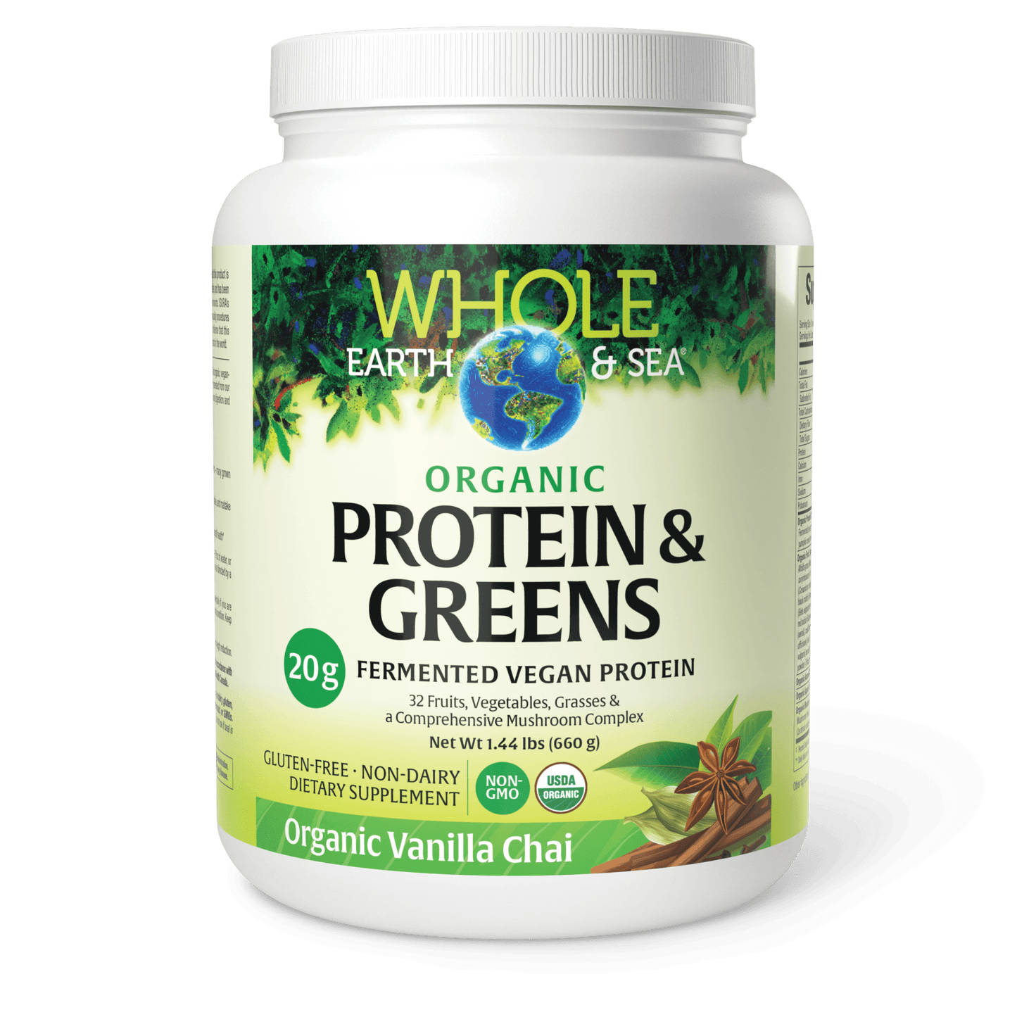 Organic Protein & Greens Vanilla Chai for Whole Earth & Sea® |variant|hi-res|35540U