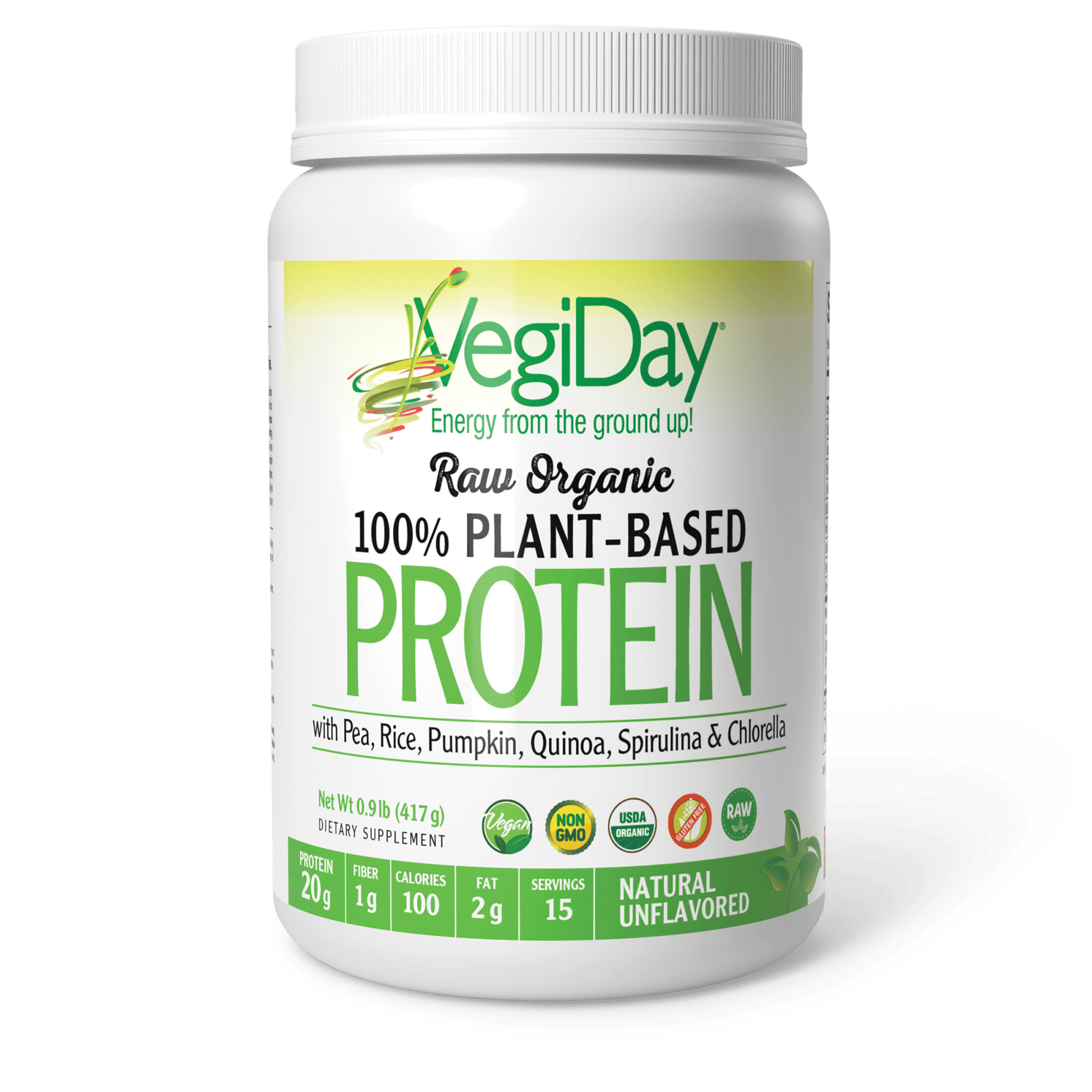 Raw Organic 100% Plant-Based Protein for VegiDay® |variant|hi-res|2936U