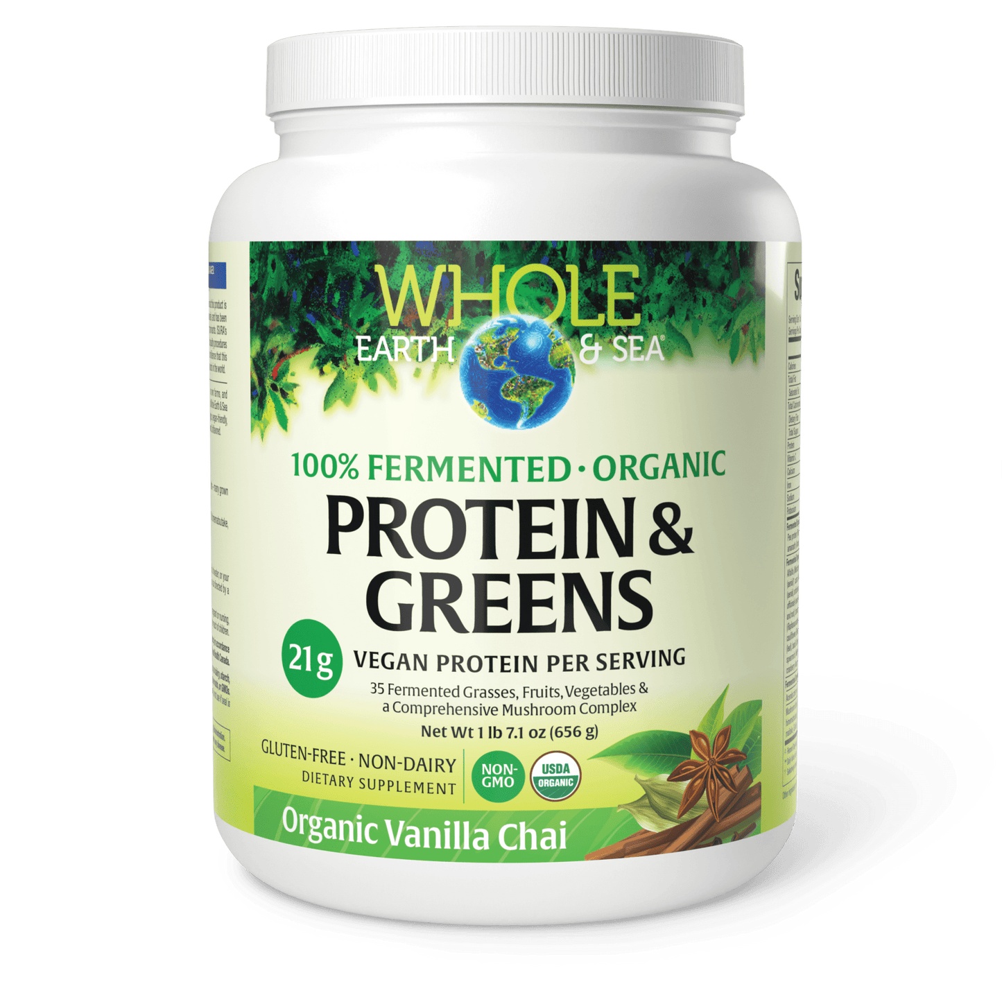 100% Fermented Organic Protein & Greens Vanilla Chai|variant|hi-res|35540U