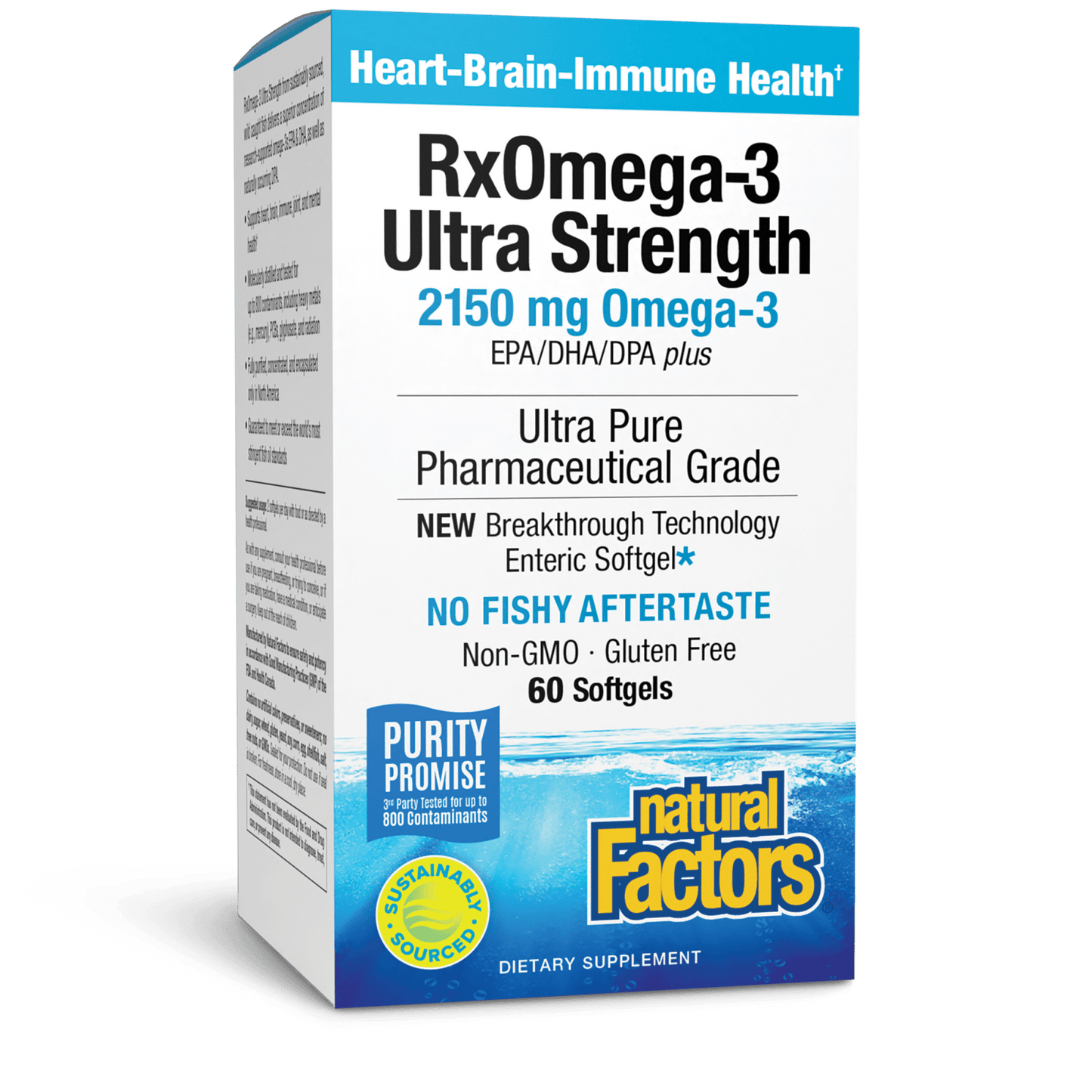 RxOmega-3 Ultra Strength 2,150 mg EPA/DHA/DPA Enteripure® for Natural Factors |variant|hi-res|35490U